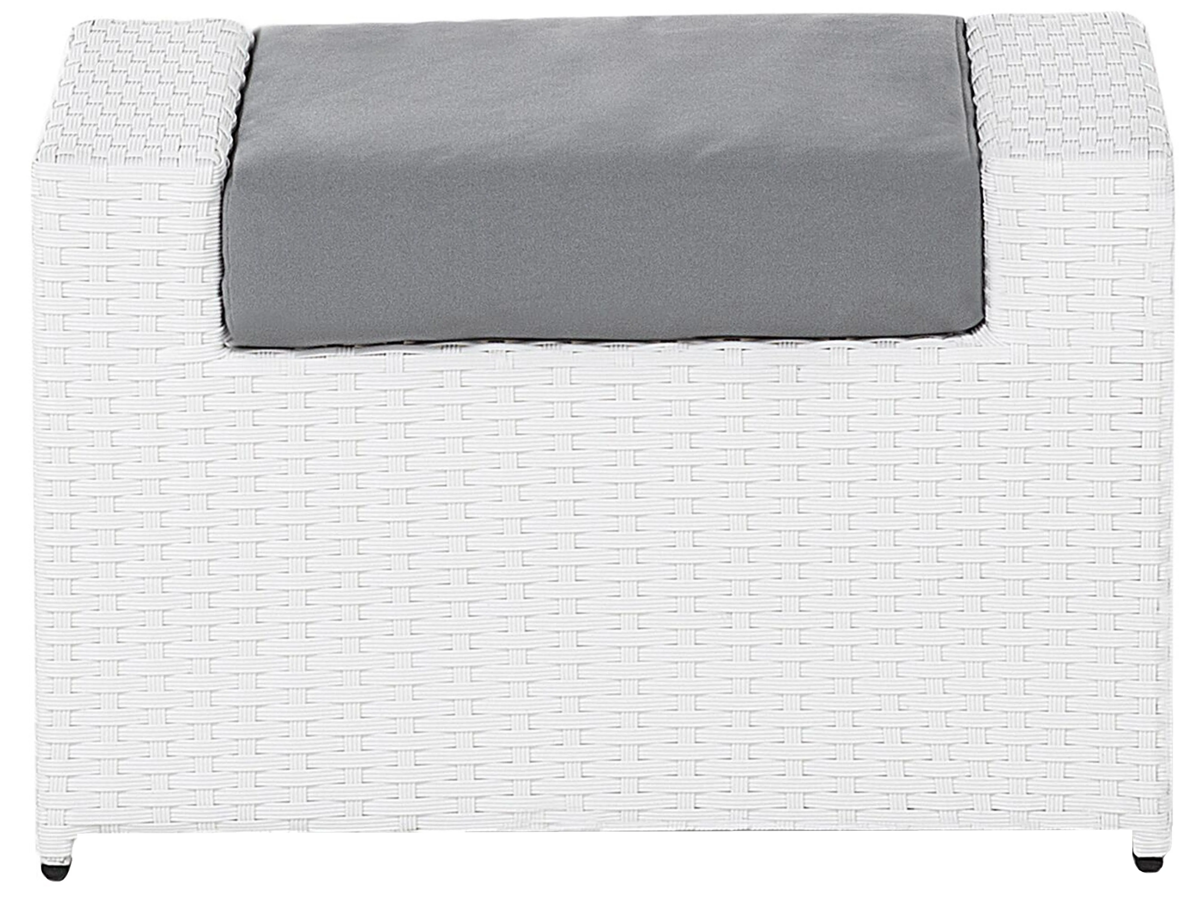 Loungeset met tafel en ottomaan 6-zits ROMA PE rotan Wit