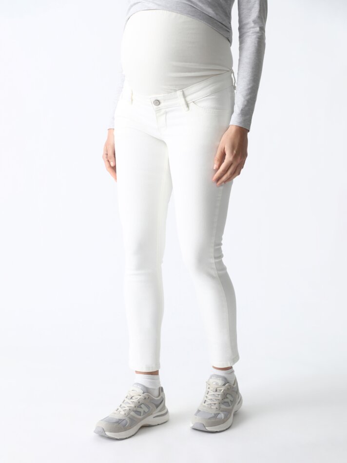 Calça jeans skinny para gestante - Branca