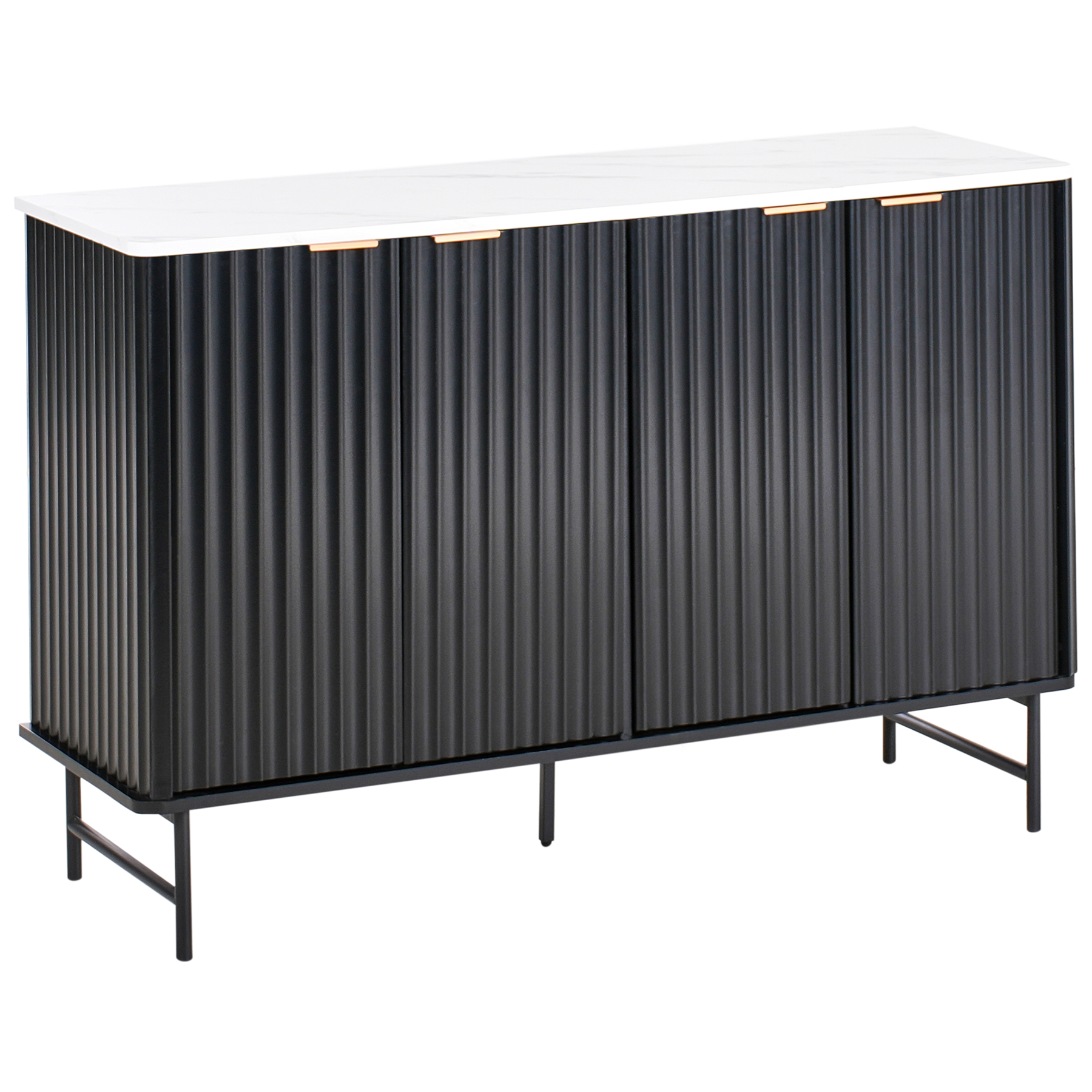 Beliani - GLASTONBURY - Dressoir - Zwart|Marmer - MDF