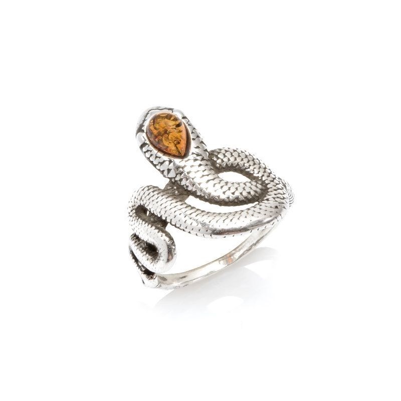 Bague argent 925 Ambre veritable de la mer Baltique