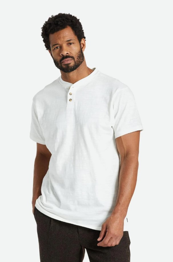 Brixton Basic Slub SS Henley Off White