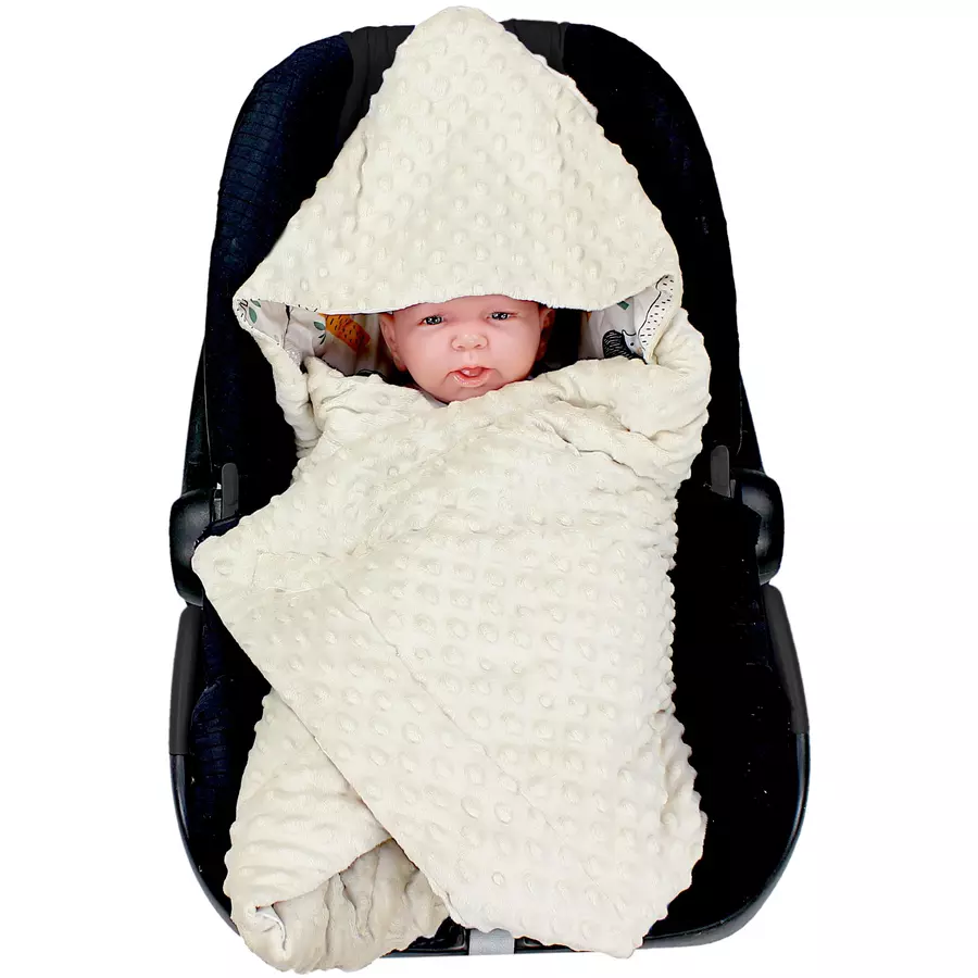 TupTam Baby Winter Einschlagdecke für Babyschale Wattiert beige