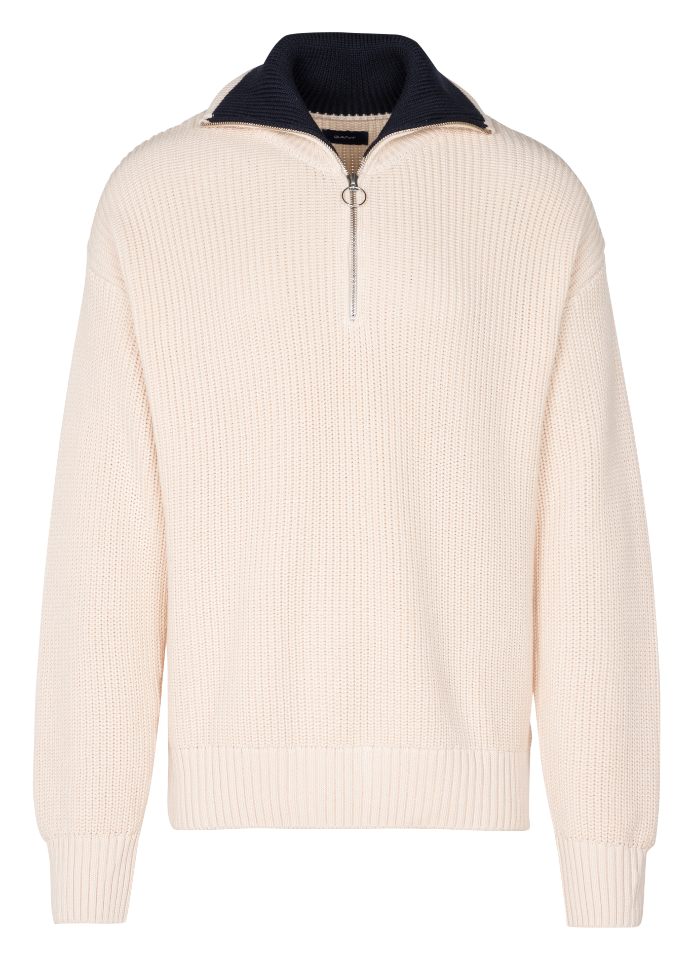 Pull à col montant en coton organique| Blanc