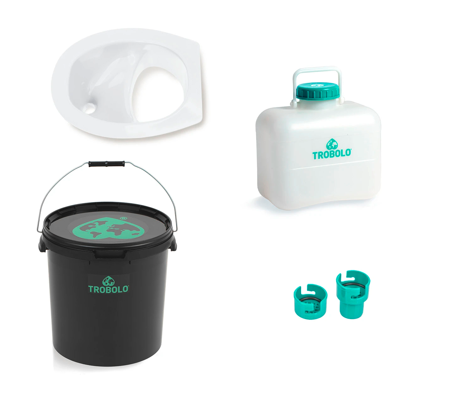 TROBOLO Do it yourself Set 4 teilig für den Eigenbau der Trenntoilette 11 Liter weiß