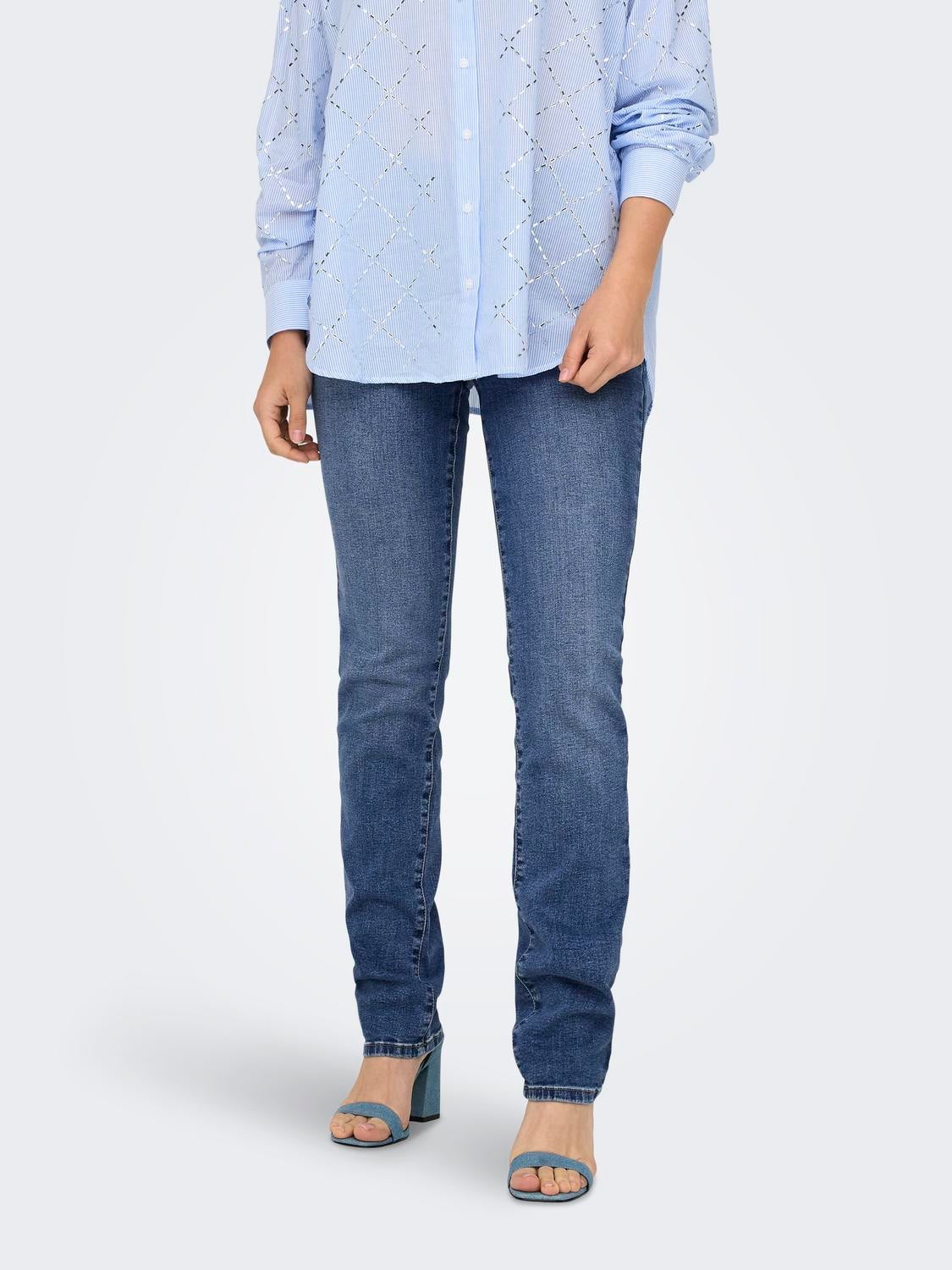 ONLSUI Mid Rise Slim Fit Jeans Medium Blue Denim