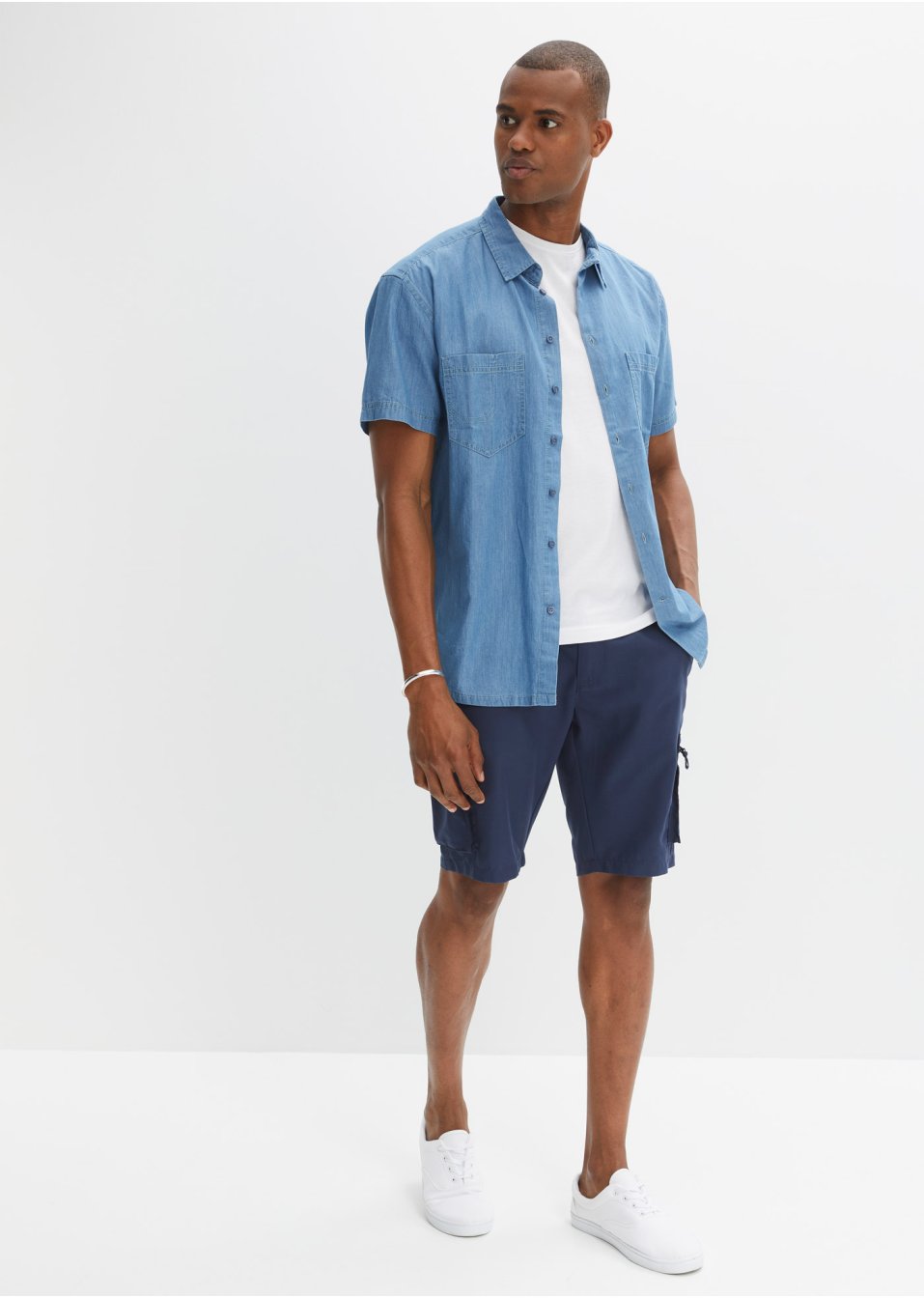 Bermuda cargo microfibre avec taille extensible