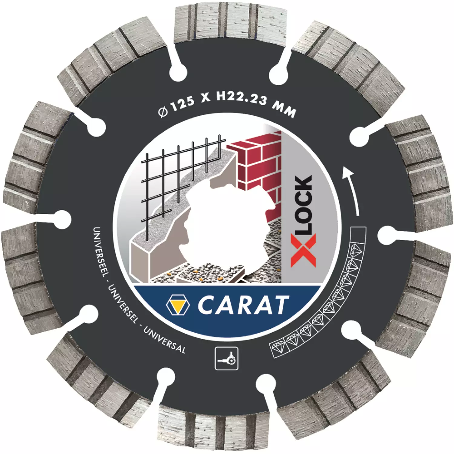 CARAT CUXLOCK125 Diamantzaag X-LOCK Universeel Ø125x22,23MM