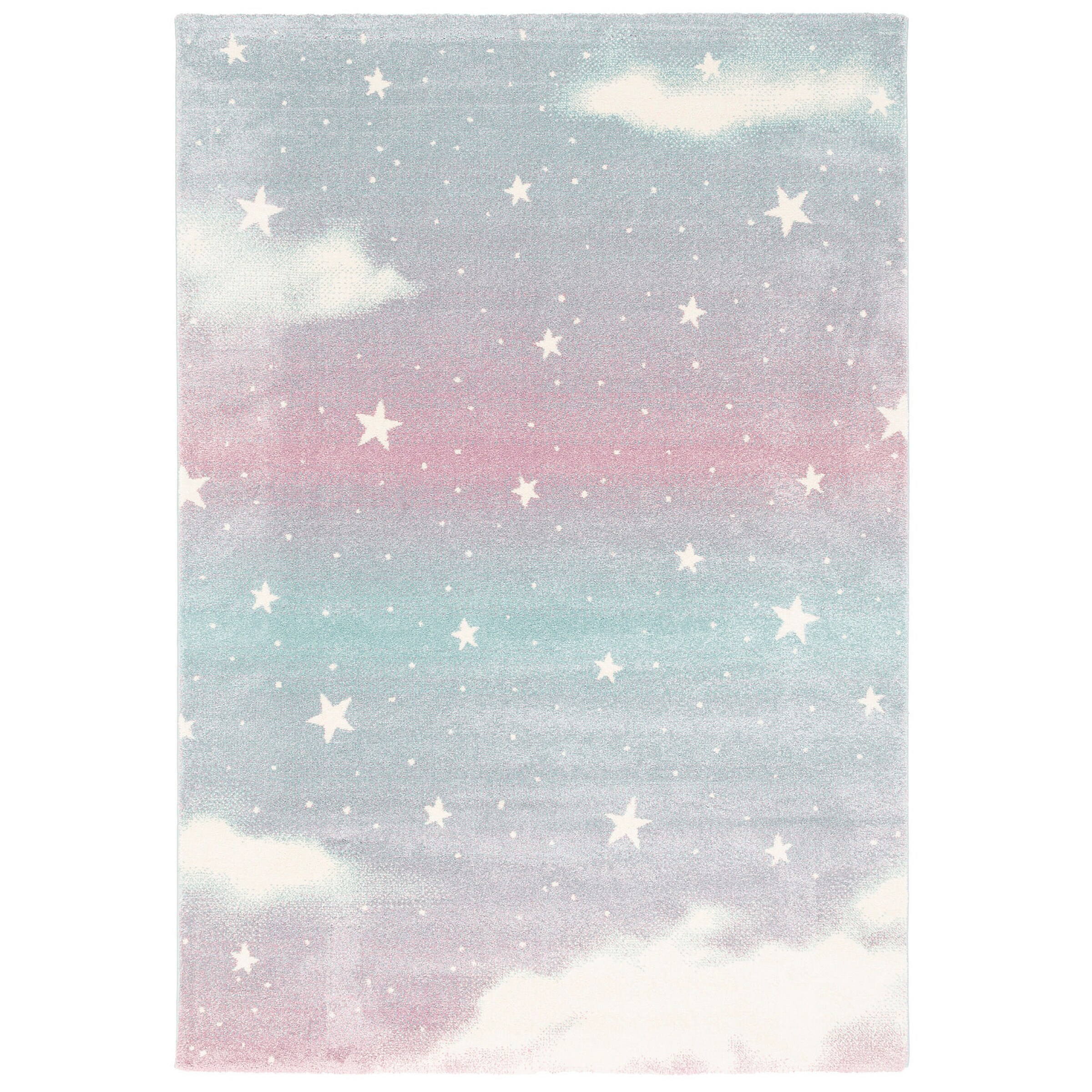 Pergamon Kinder Teppich Maui Kids Wolkenhimmel Rosa