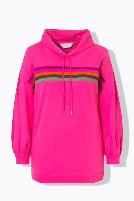 Hoodie, farbige Streifen, Ballon-Langarm