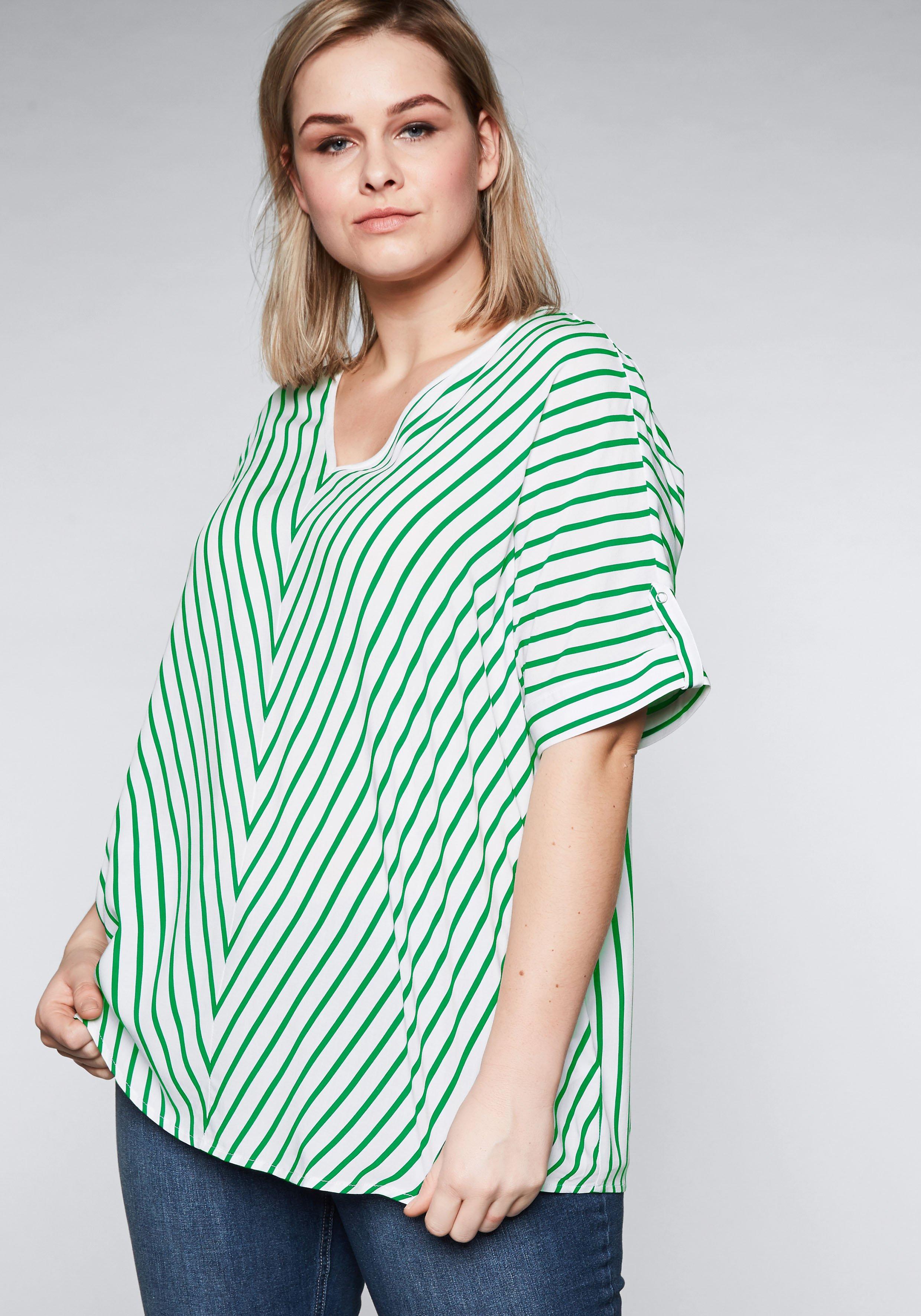 Tunika in Oversized-Form mit Streifen