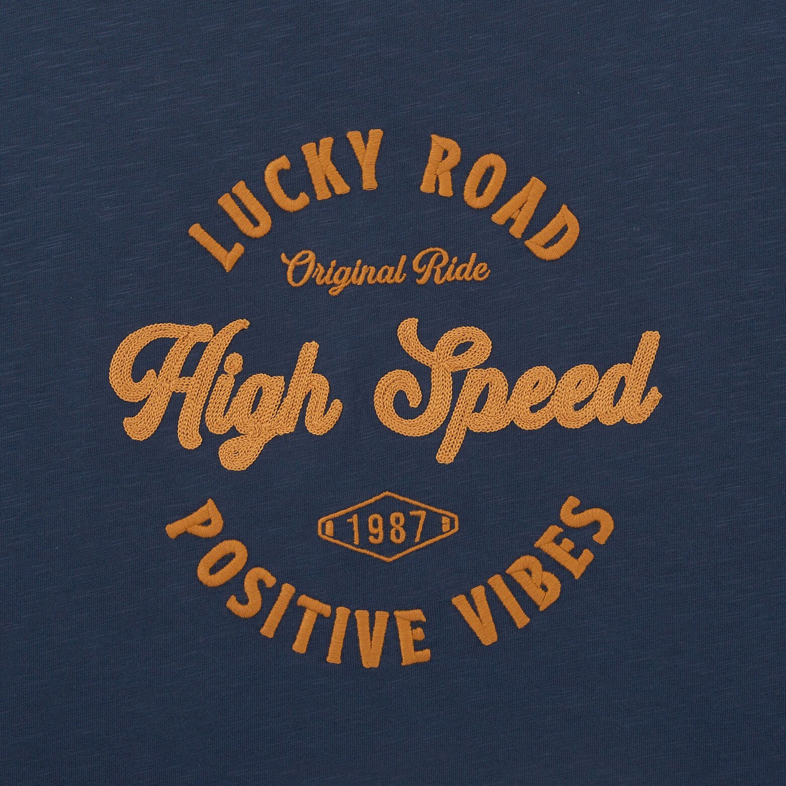 Tee shirt brodé Bleu foncé