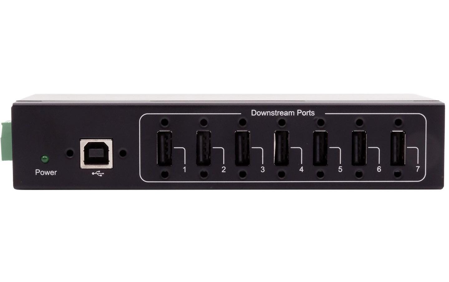 USB-Hub EX-11217HMVS7-Port USB 2.0 HUB für Tisch, Wand- und DIN-Rail Montage