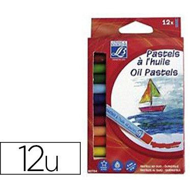 Pastel huile lefranc bourgeois 60mm diamètre 8mm coloris assortis boîte 12 unités