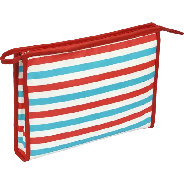 Damen Kulturtasche Streifen rot-blauweiß