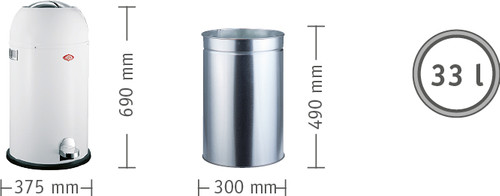 Wesco Kickmaster 33 Liter Wit