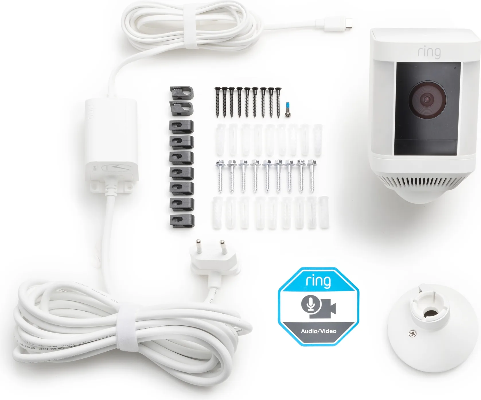 Ring Spotlight Cam Plus Plug-in Blanc Caméra de surveillance