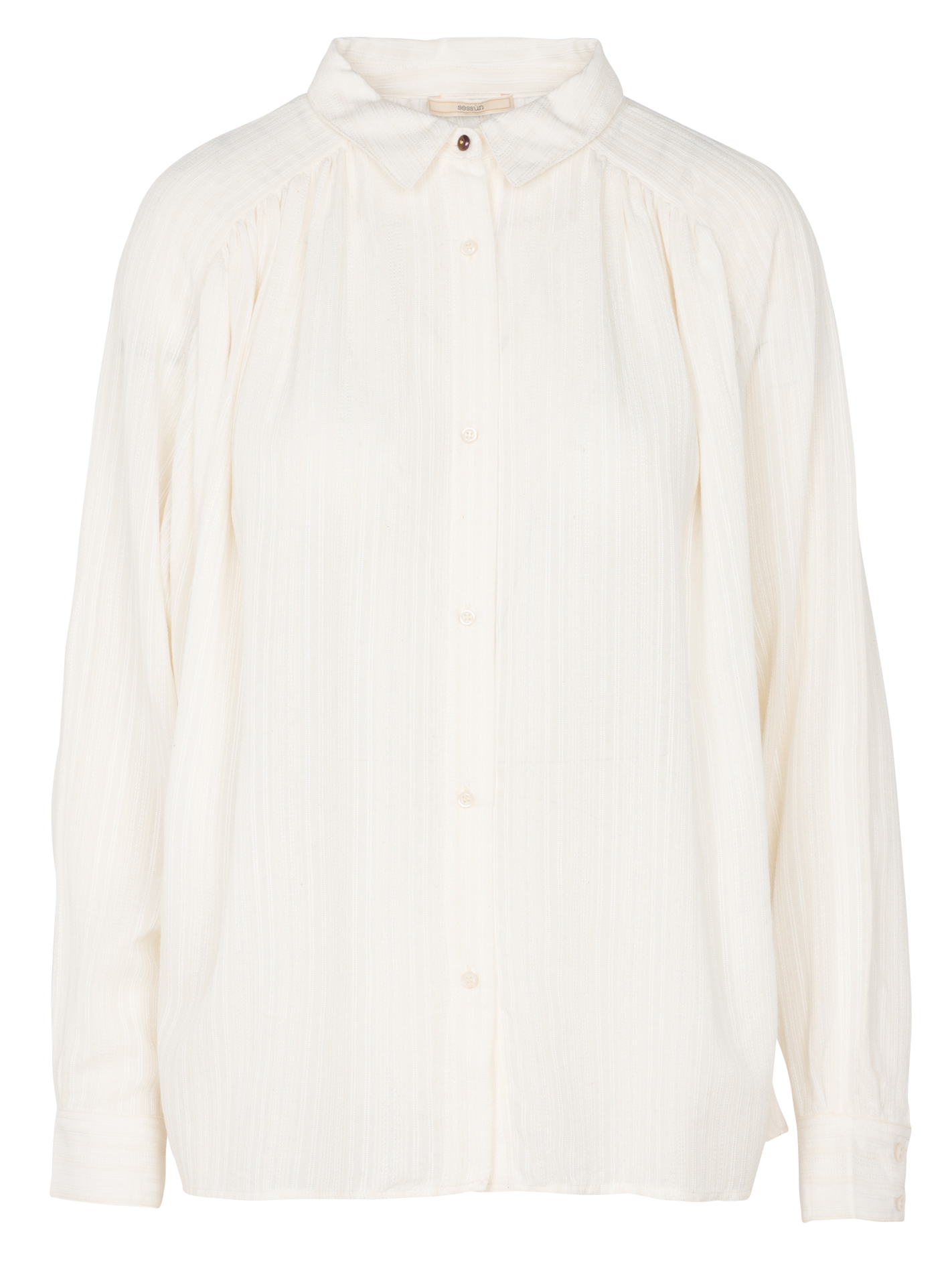 STAEL - Chemise col classique avec fines rayures | Beige