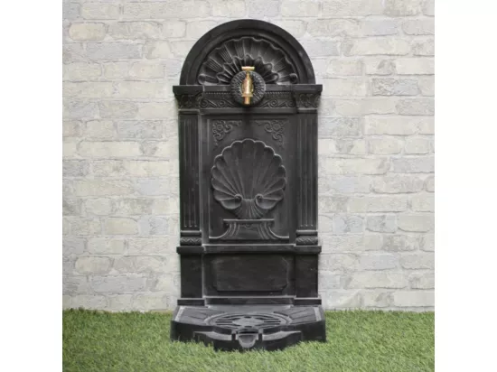 Fontaine de jardin extérieur en fonte aluminium noire 42 x 32 x 84 cm