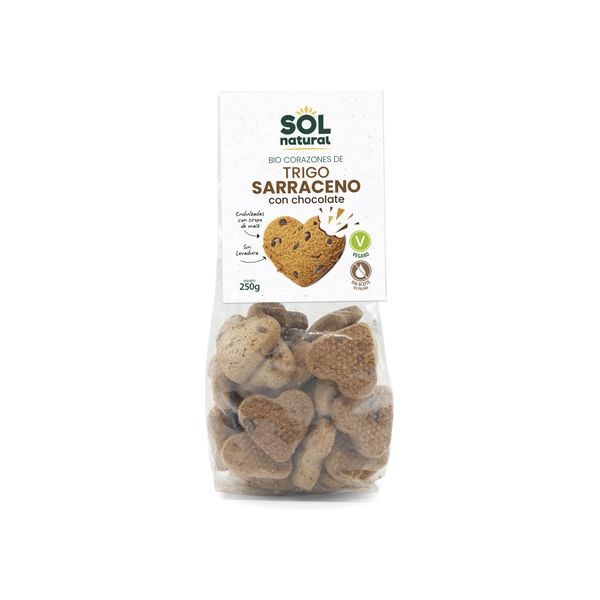 Sol Natural Corações de Trigo Sarraceno com Chocolate Bio 250g