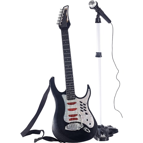 El-Guitar med mikrofon-stativ