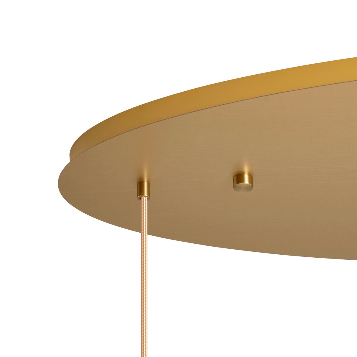 Art deco hanglamp messing met ovale plafondplaat en amber glas 6-lichts - Douglass