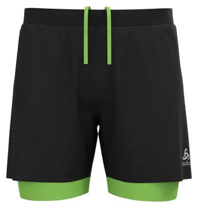 Short 2-en-1 Odlo Zeroweight 12 cm Noir/Vert