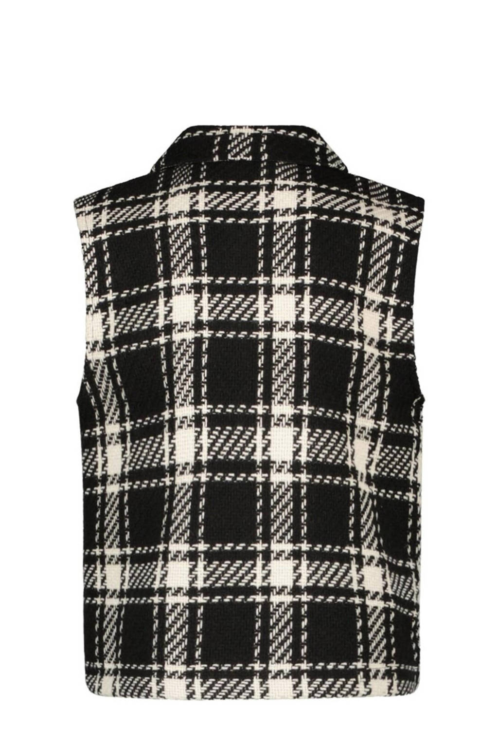 Like Flo geruit gilet zwart/wit