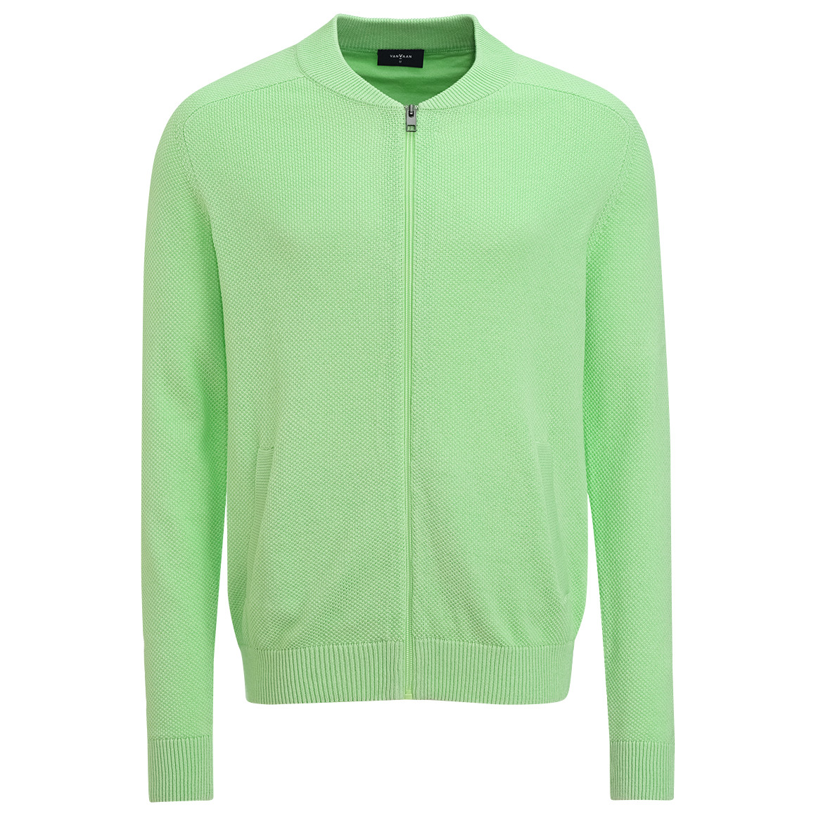 VanVaan Herren Strickjacke mit Reißverschluss hellgrün
