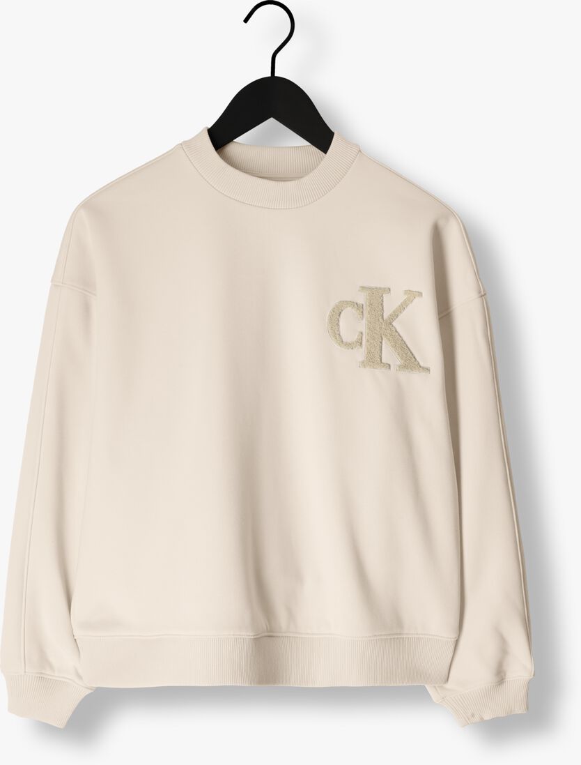 CALVIN KLEIN gebroken wit calvin klein trui chenille ck crewneck