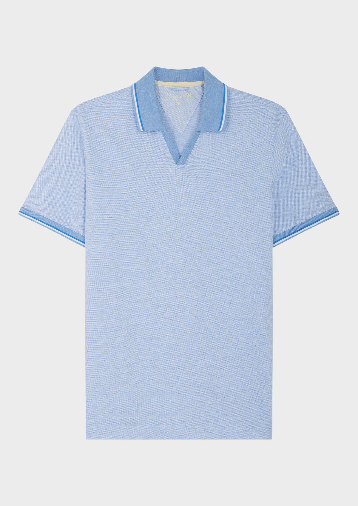 Polo manches courtes Slim en coton uni bleu ciel