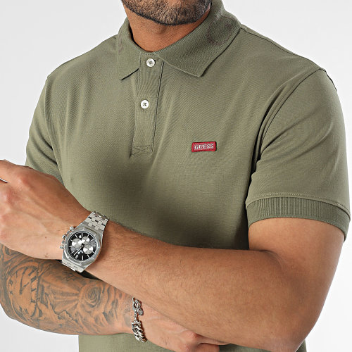 Polo Manches Courtes Slim M3YP66-KBL51 Vert Kaki