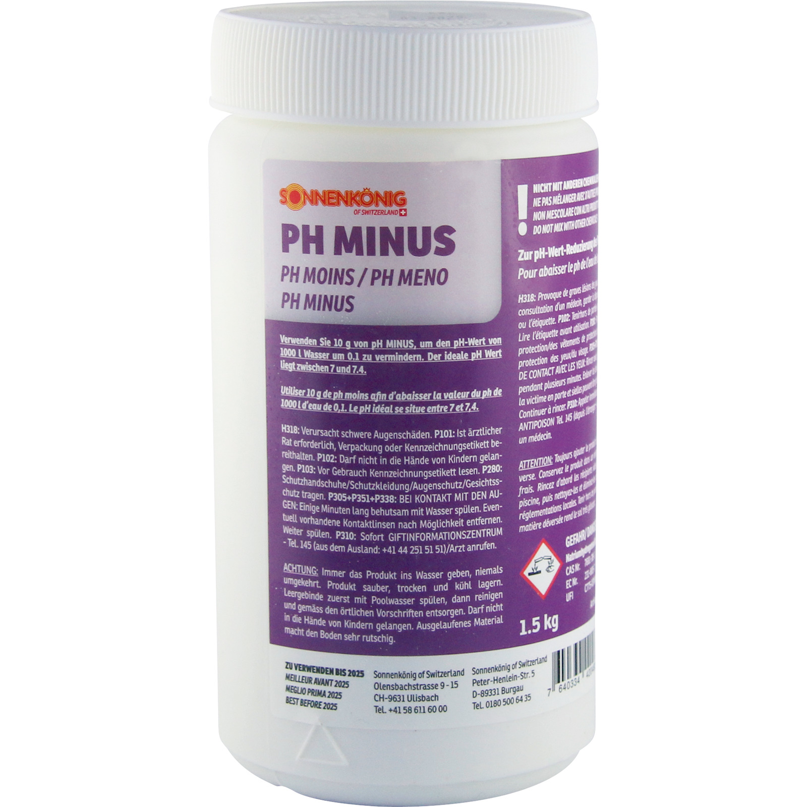 Sonnenkönig PH Minus Poolpflege, Granulat 1.5 kg