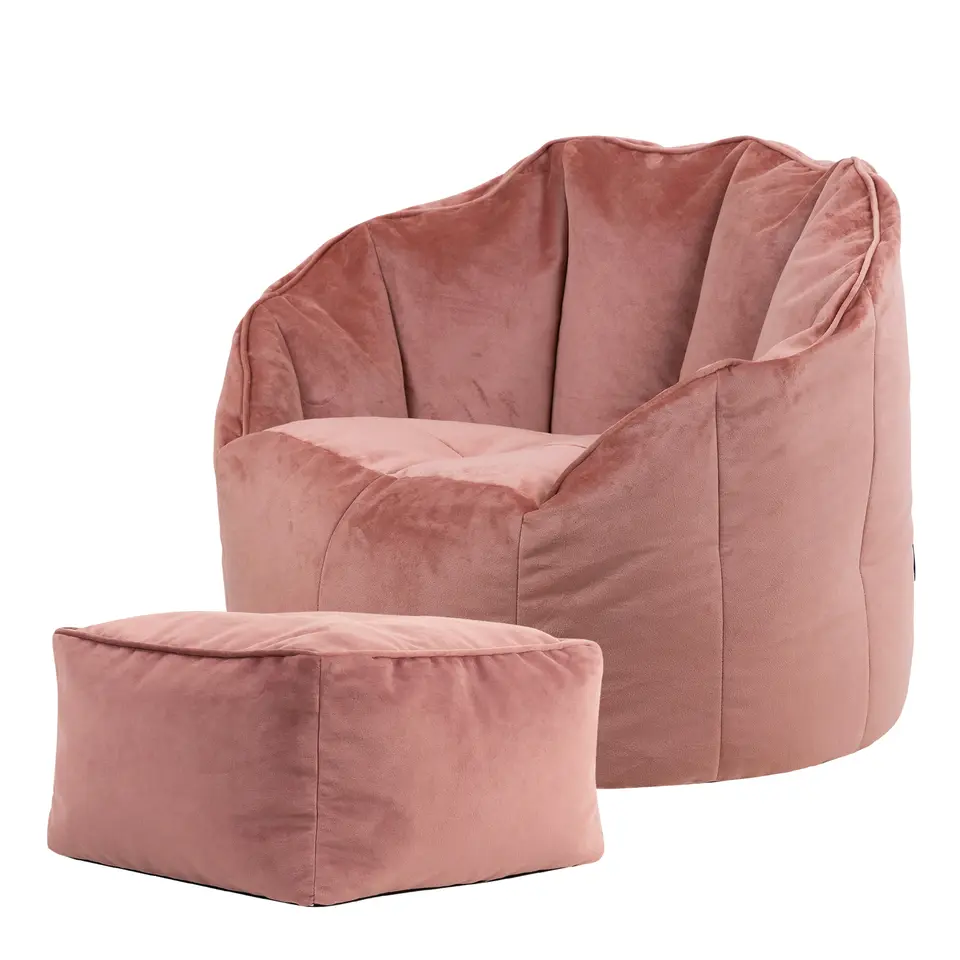 icon Zitzak en Poef Sirena - Zitzak Velvet - Oud roze