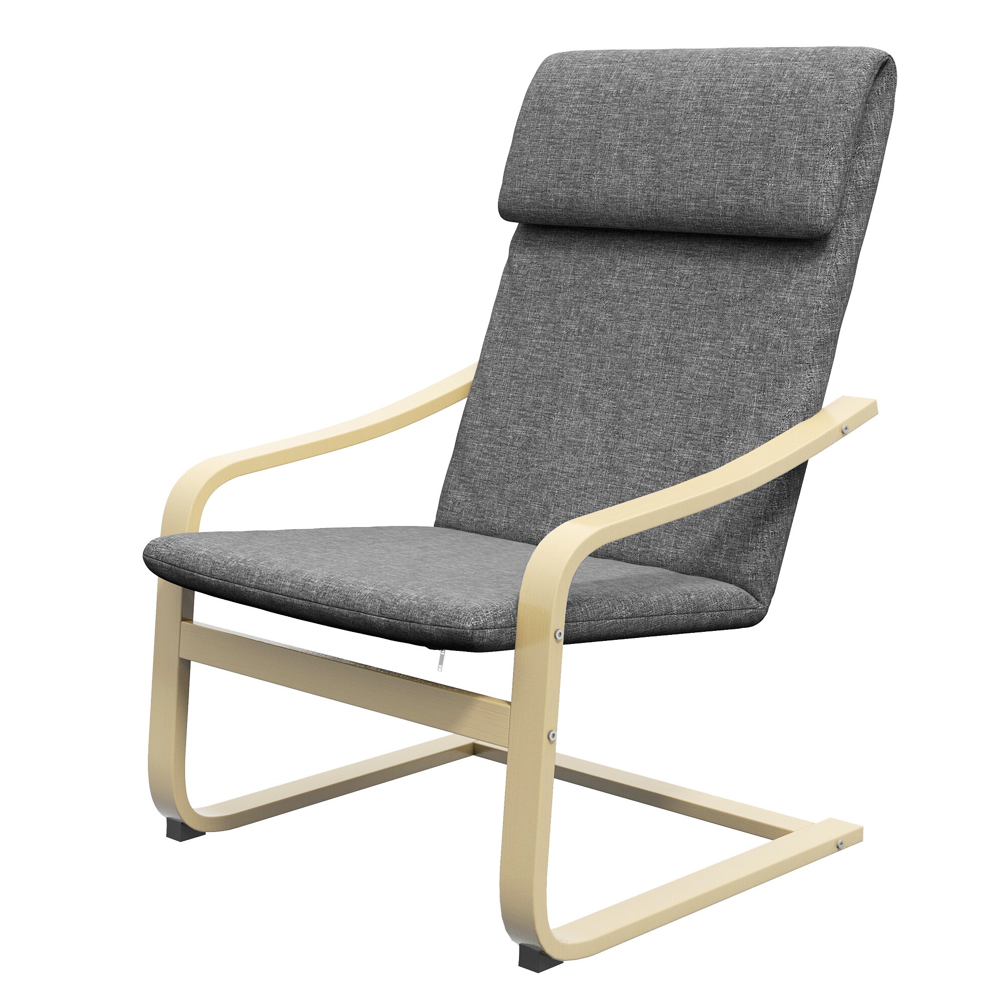 HOMCOM Armlehnensessel mit Kopfpolster und Armlehnen grau 66,5B x 80T x 99H cm