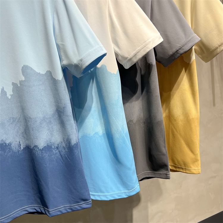 Whyessa - T-shirt met korte mouwen, ronde hals en kleurverloop