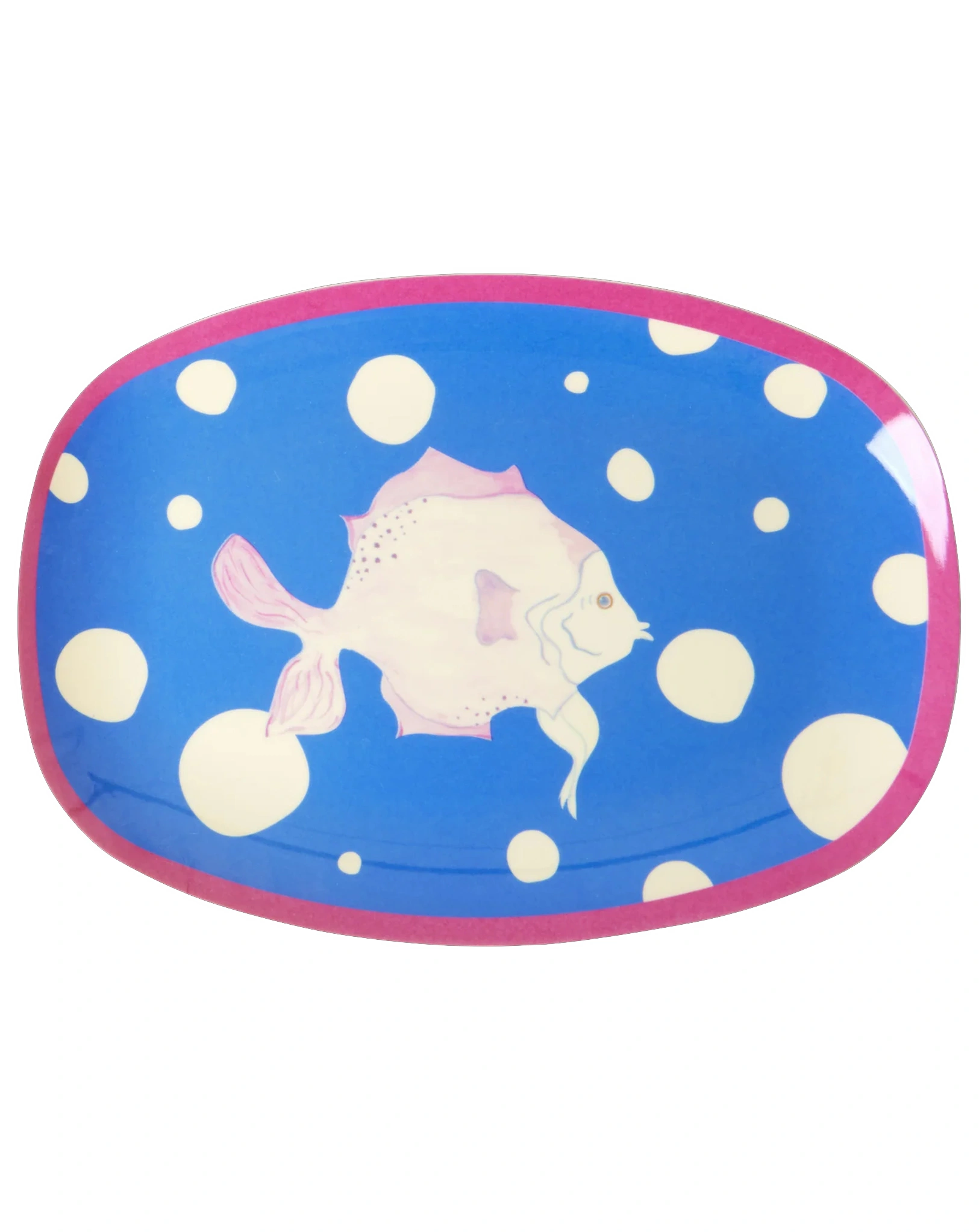 Melamin-Servierteller FISH PRINT small in blue