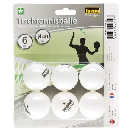 Idena Tischtennisbälle 6 Stück, 1 Stern