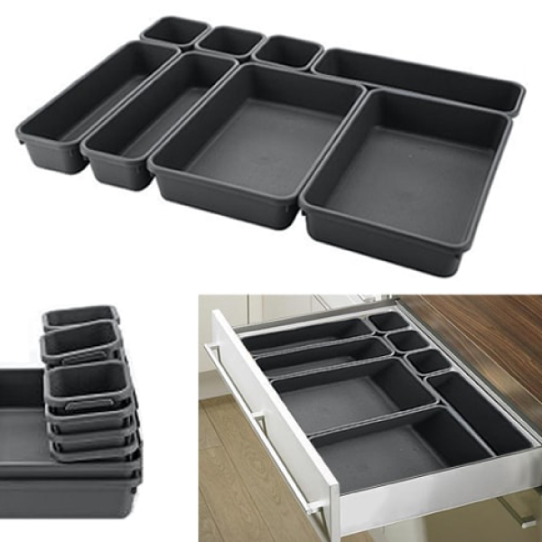 Lot de 8 Casiers de rangement tiroir