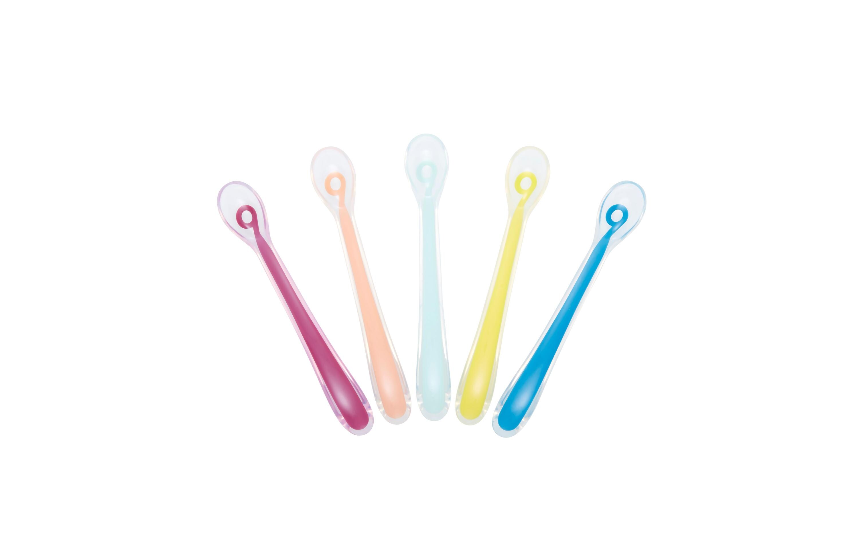 Babylöffel 5 StückSilikonlöffel im 5er Set, bunt