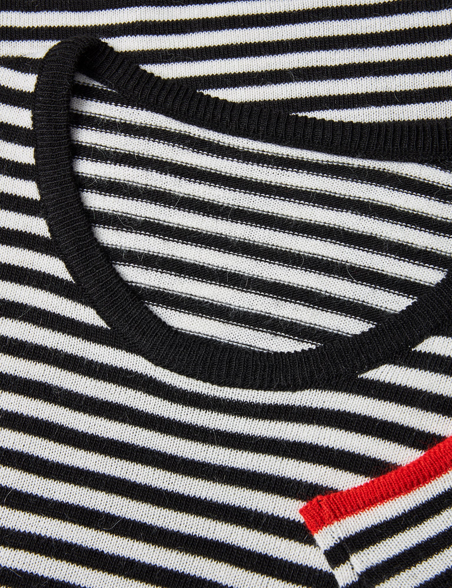 Mads Nørgaard  One Stripe Ellis striktrøje - Black/Ecru