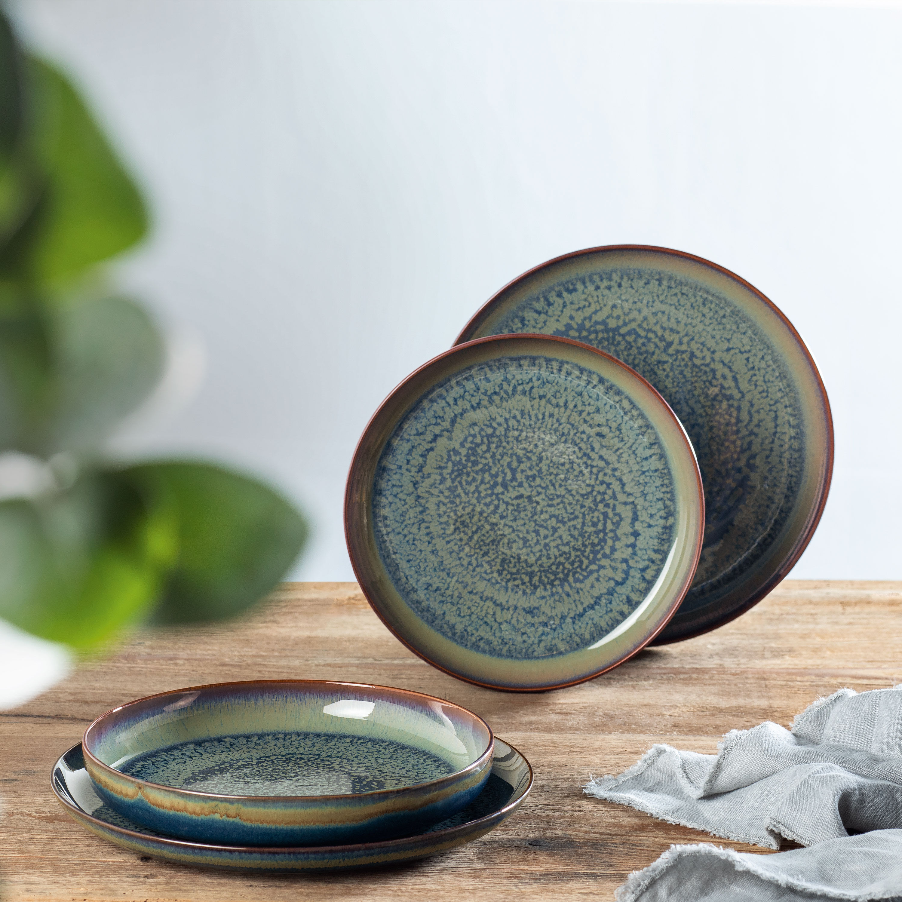 Crafted Dinnerware set Green, Premium Porcelain