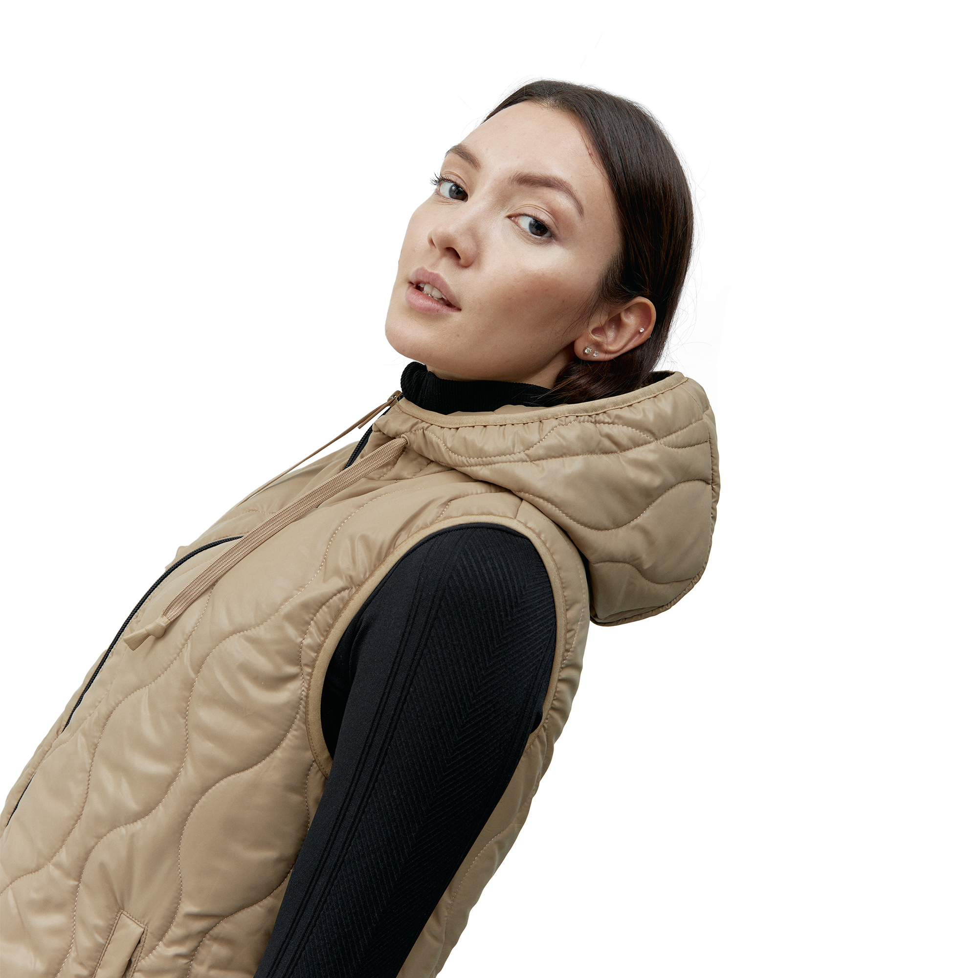 TESSA - Gilet coupe-vent à capuche tessa | Marron