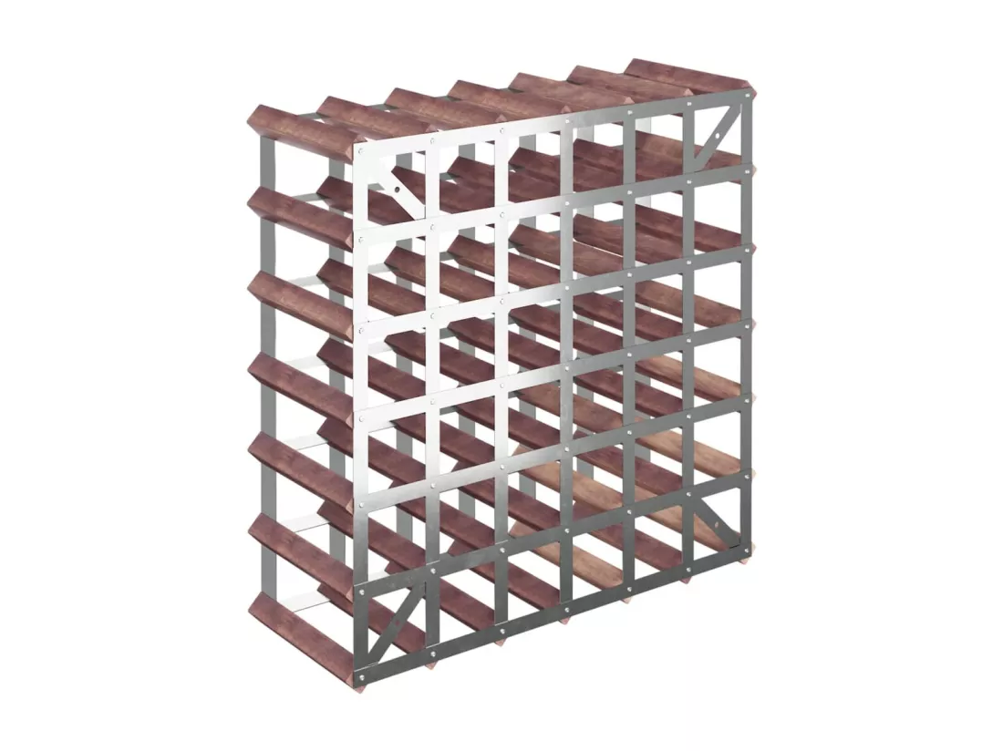 Casier à bouteilles pour 42 bouteilles Marron Bois pin solide