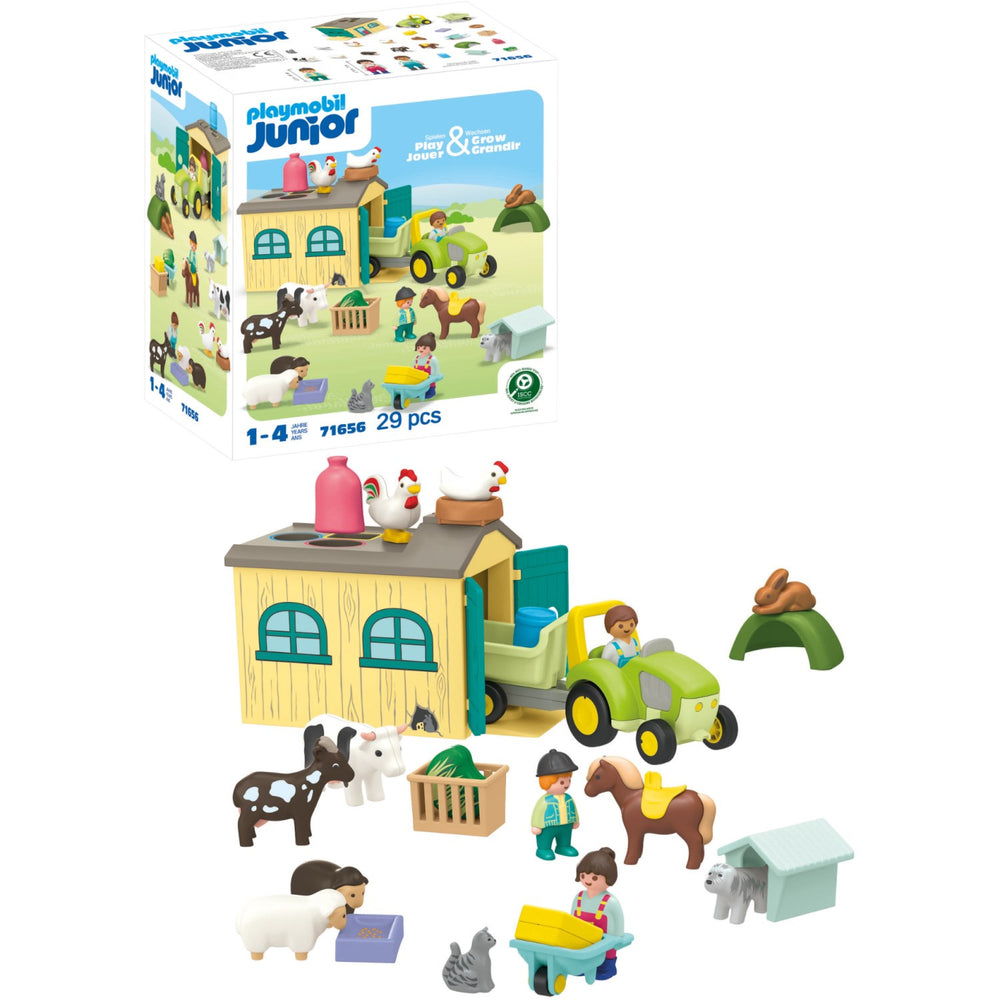 Køb Playmobil® Junior Farm Adventure With Tractor, Trailer, And Animal Friends