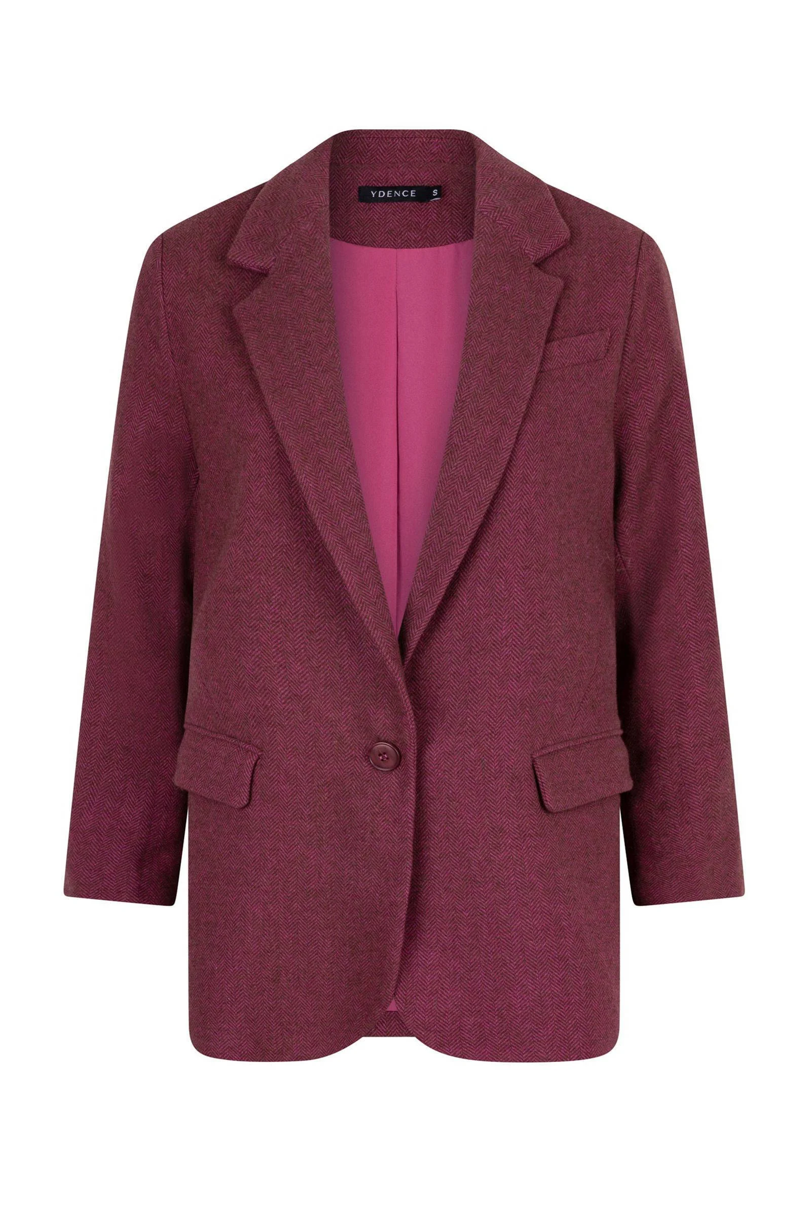 Ydence gemêleerde oversized blazer Lennox met wol roze