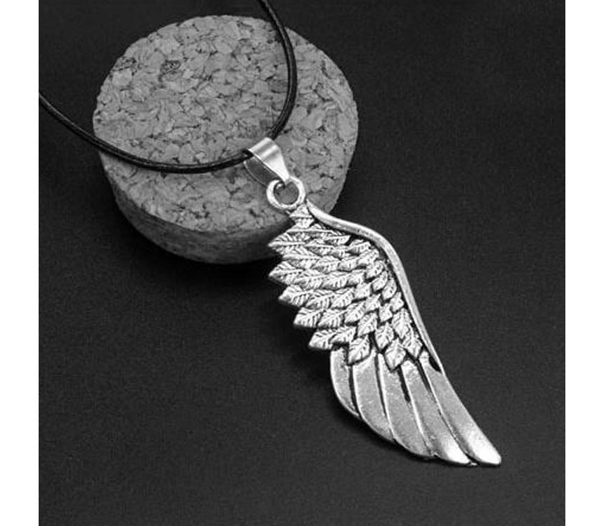 Karina Moon - Vleugellegering hanger ketting / leren ketting