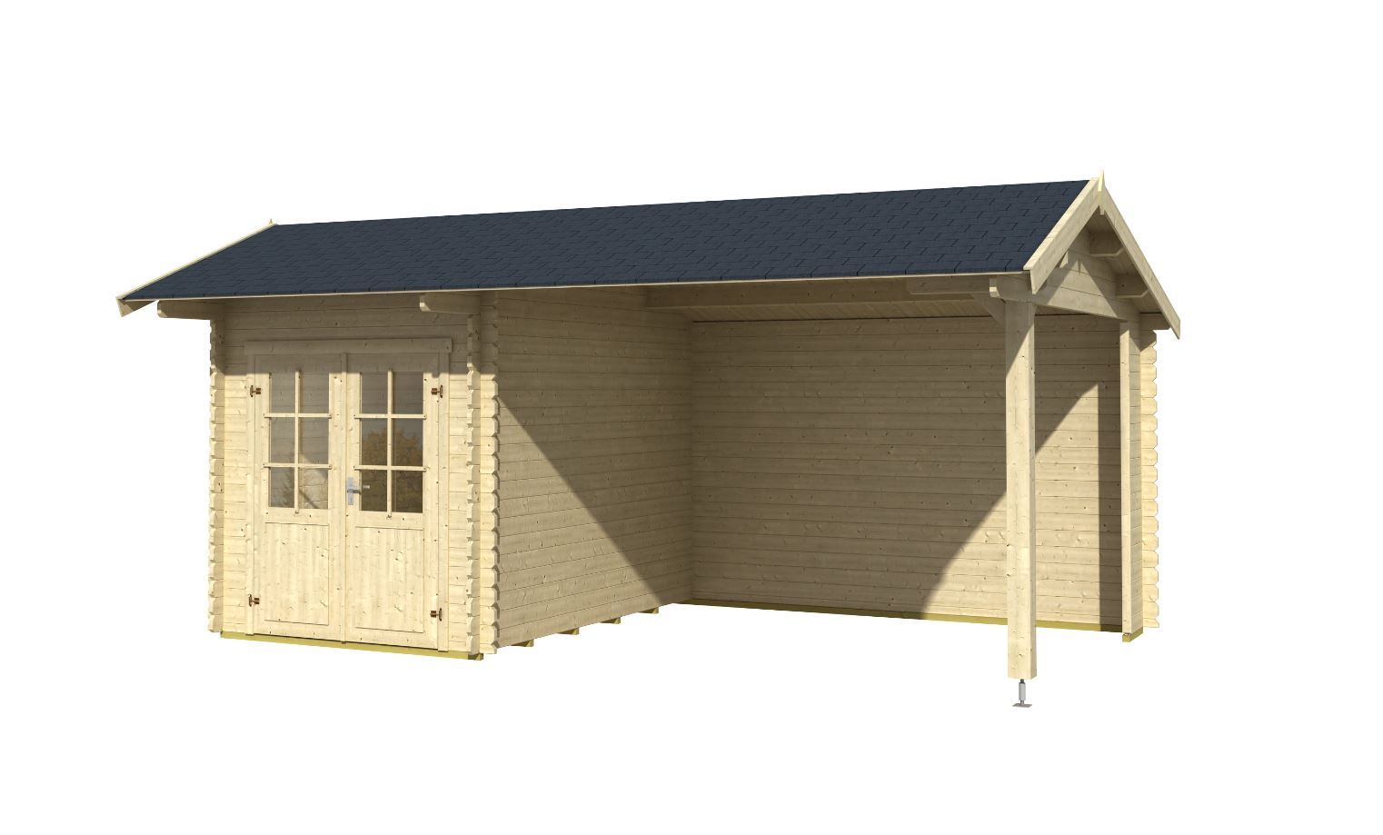 Gartenhaus KENZO - Fichte massiv - naturbelassen - 540x300 cm