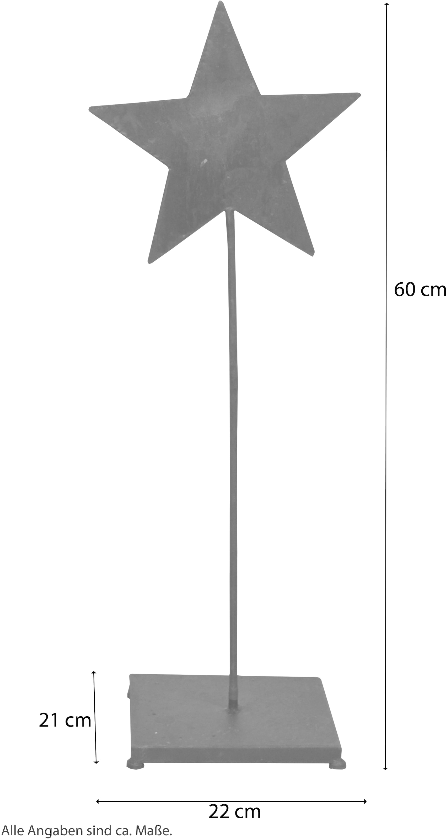 HOFMANN LIVING AND MORE Dekostern »Weihnachtsstern, Weihnachtsdeko aussen u. innen« aus Metall, mit rostiger Oberfläche