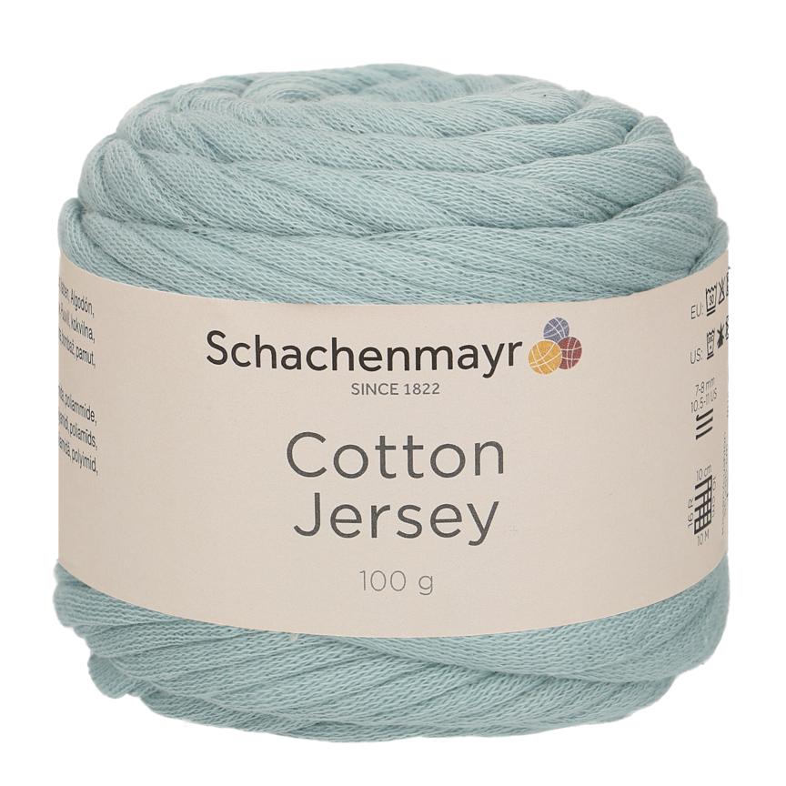 Handstrickgarn COTTON JERSEY - eisblau - 100g