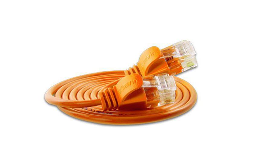 Slimpatchkabel RJ-45 - RJ-45, Cat 6, UTP, 5 m, OrangeLightpatchkabel rund, ungeschirmtes Twisted-Pair-Kabel (U/UTP) mit Klinkenschutz